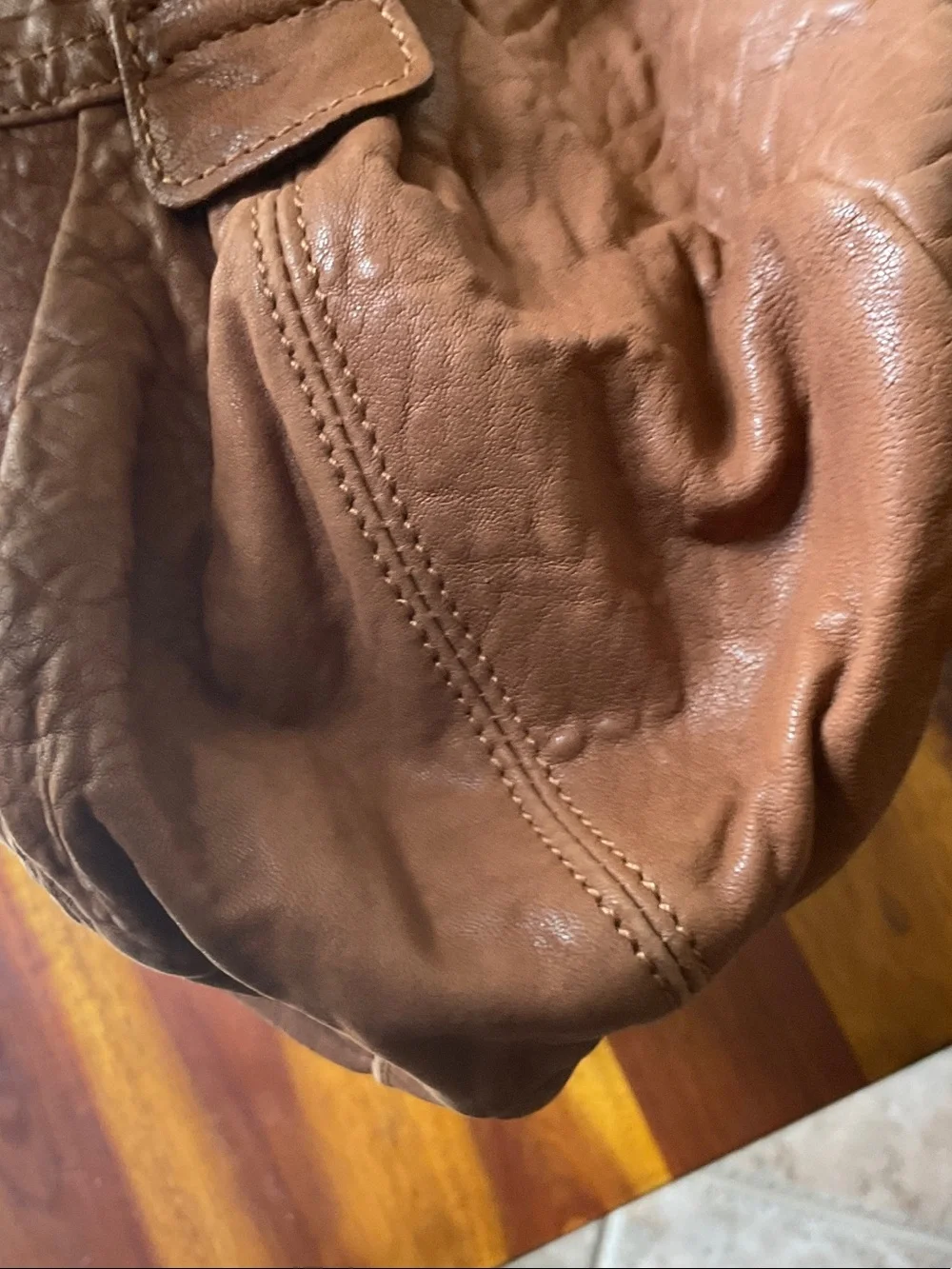 Classic Tan Leather Tote Handbag